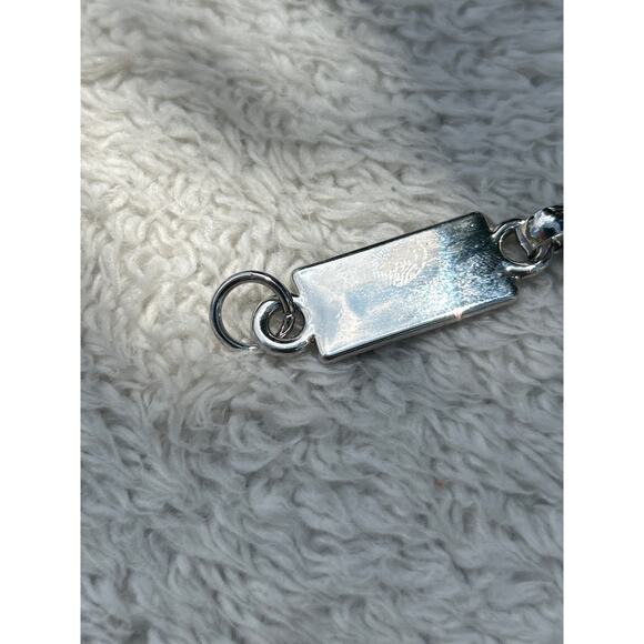 Silver Tone Chain Belt Rectangles Braided Ovals - Picture 4 of 5